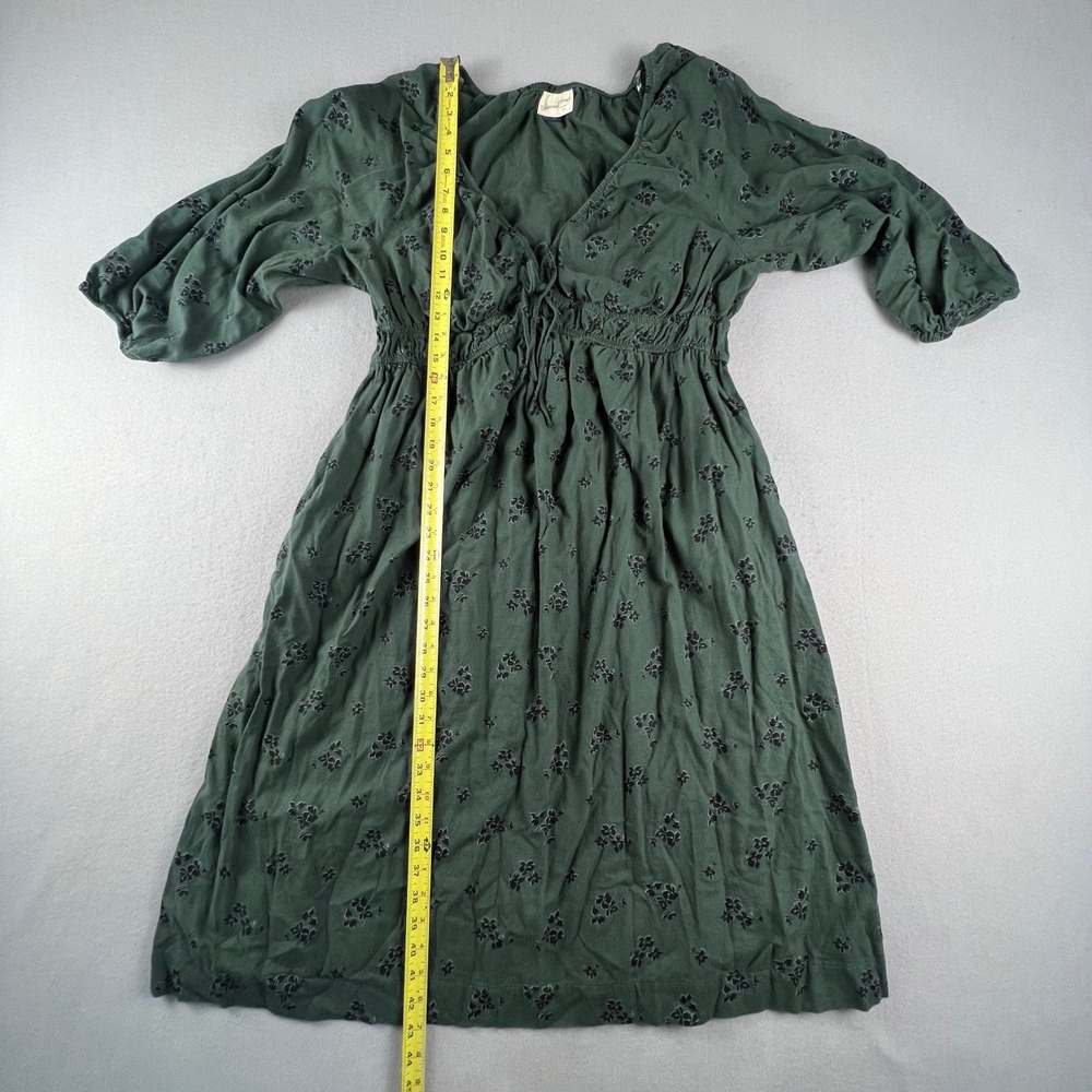 Universal Thread Midi Dress Womens XXL Green Floral Linen Blend Boho Cottagecore - Picture 13 of 16